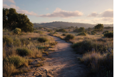 Фототапет Пътека през златна поляна – природен пейзаж